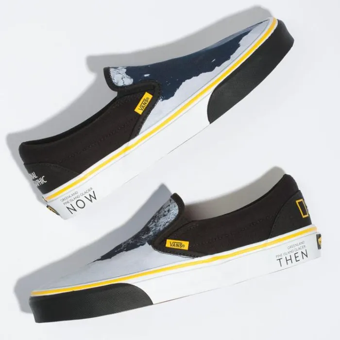 Vans National Geographic SlipOn ThenNow Glacier MensWomens Classics Shoes