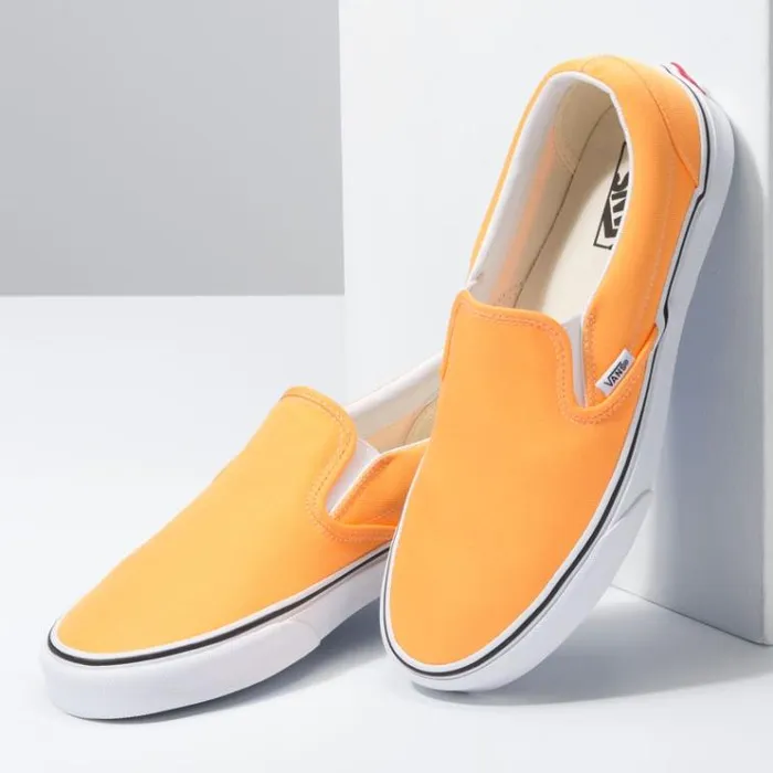 Vans Neon SlipOn Blazing OrangeTrue White MensWomens Classics Shoes