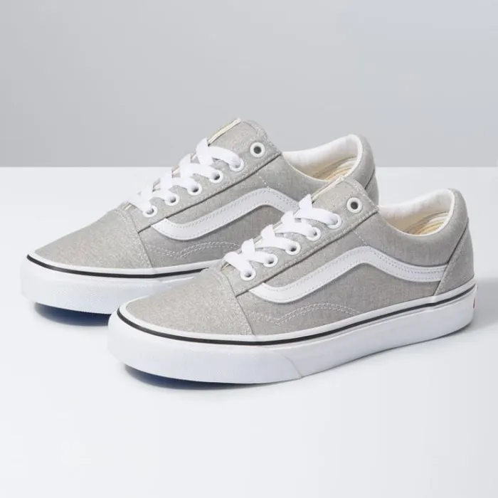Vans Old Skool Silver LurexTrue White MensWomens Classics Shoes