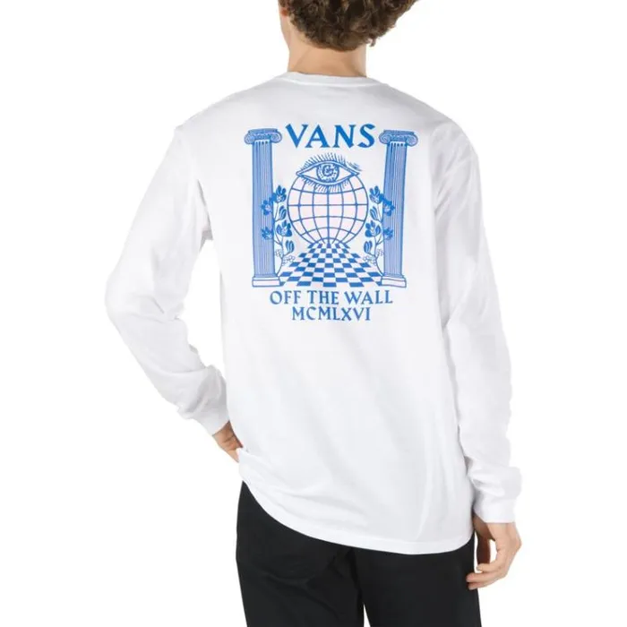 Vans Pillars Long Sleeve TShirt White Mens TShirts and Tanks