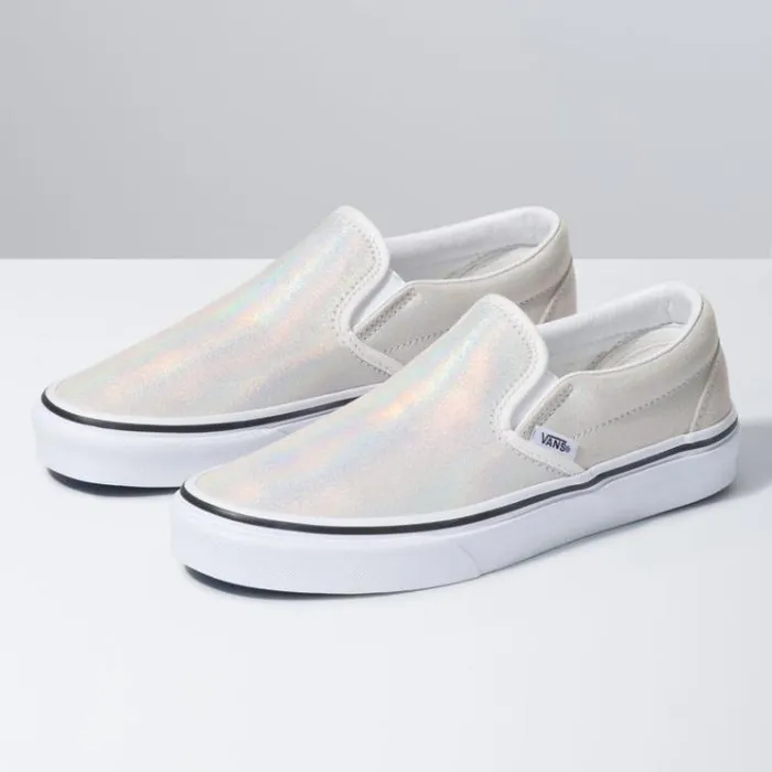 Vans Prism Suede Classic SlipOn MetallicBlanc De Blanc MensWomens Classics Shoes