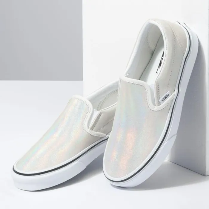 Vans Prism Suede Classic SlipOn MetallicBlanc De Blanc MensWomens Classics Shoes