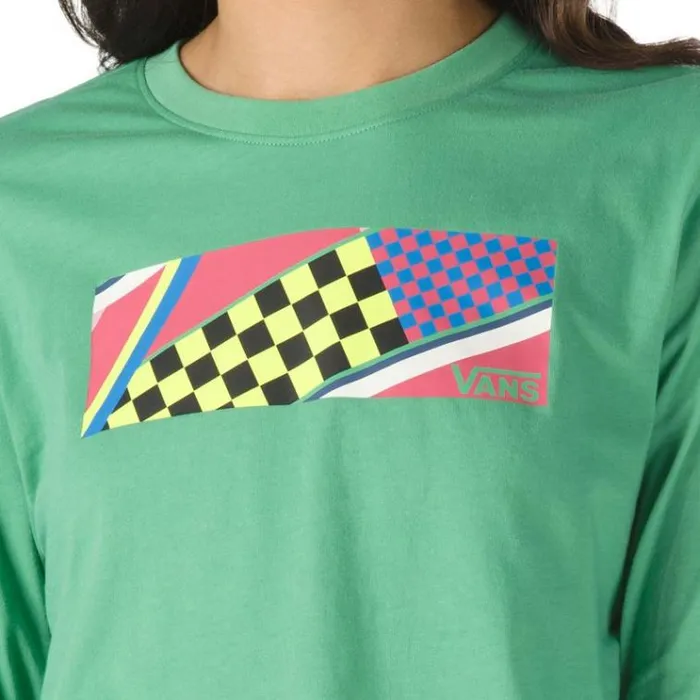 Vans Ramp Tested Cropped Long Sleeve Tee Green Spruce Womens TShirts and Tanks Vans Ramp Tested Cropped Long Sleeve Tee Green Spruce Womens TShirts and Tanks