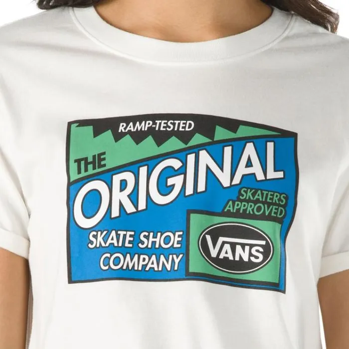 Vans Ramp Tested Roll Out Tee Marshmallow Womens TShirts and Tanks Vans Ramp Tested Roll Out Tee Marshmallow Womens TShirts and Tanks