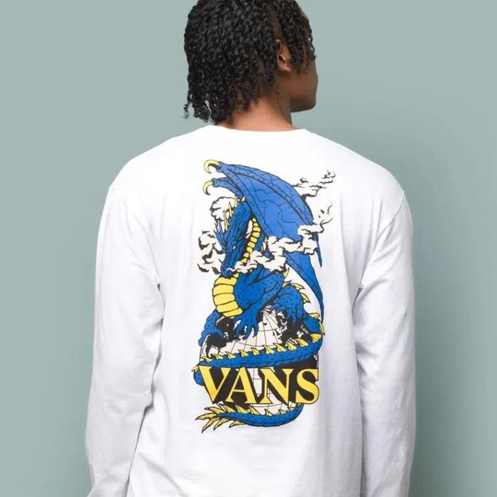 Vans Seismic Activity Long Sleeve TShirt White Mens TShirts and Tanks