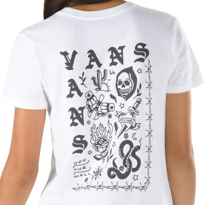 Vans Sit Still Tee White Womens TShirts and Tanks Vans Sit Still Tee White Womens TShirts and Tanks