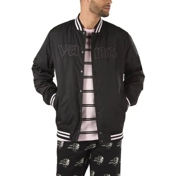 Vans Sixty Sixers Varsity Jacket Black Mens Hoodies and Jackets Vans Sixty Sixers Varsity Jacket Black Mens Hoodies and Jackets