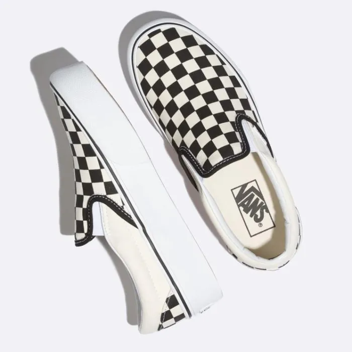 Vans SlipOn Platform Black And White Checkerwhite Womens Classics Shoes Vans SlipOn Platform Black And White Checkerwhite Womens Classics Shoes