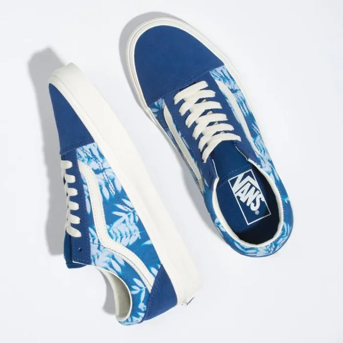 Vans Solar Floral Old Skool True BlueMarshmallow Womens Classics Shoes Vans Solar Floral Old Skool True BlueMarshmallow Womens Classics Shoes