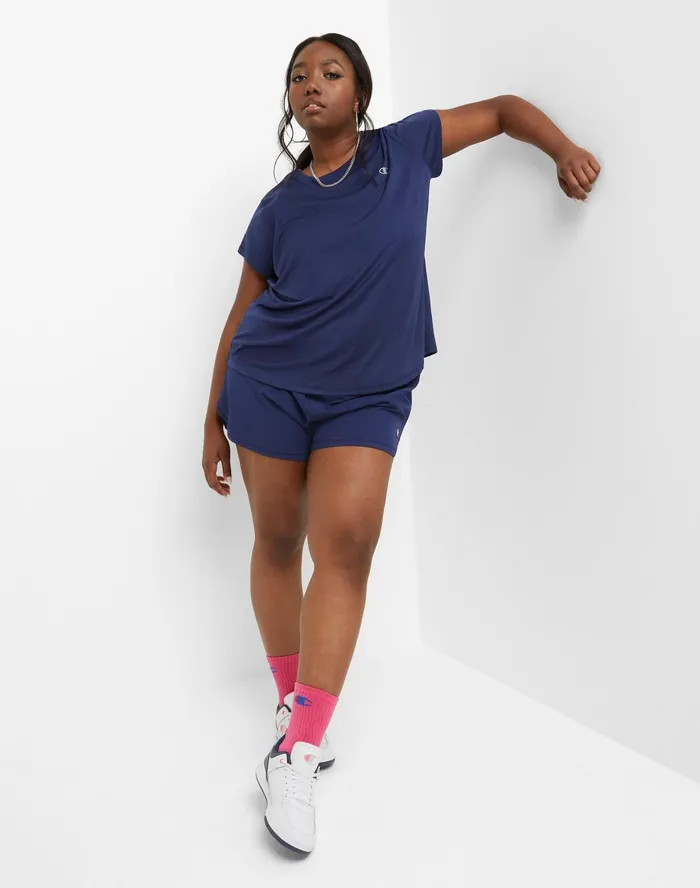 Varsity Shorts C Logo 35034 Plus Size Athletic Navy Women Champion Shorts