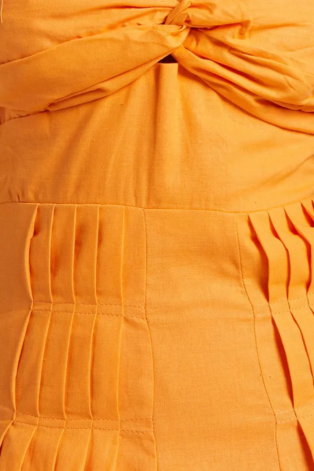 Viviana Midi Dress 8211 Sweetheart Puff Short Sleeve Dress In Orange Women Showpo Dresses