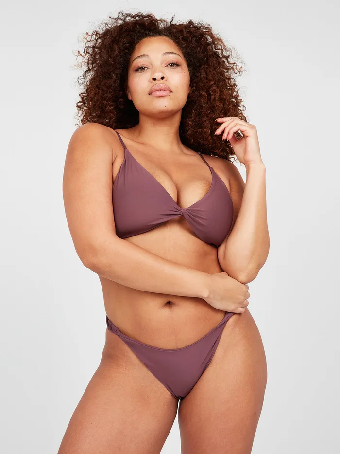 Volcom EcoTrue Swim Simply Seamless V Neck Bikini Top 8211 Eggplant Eggplant 8211 Womens