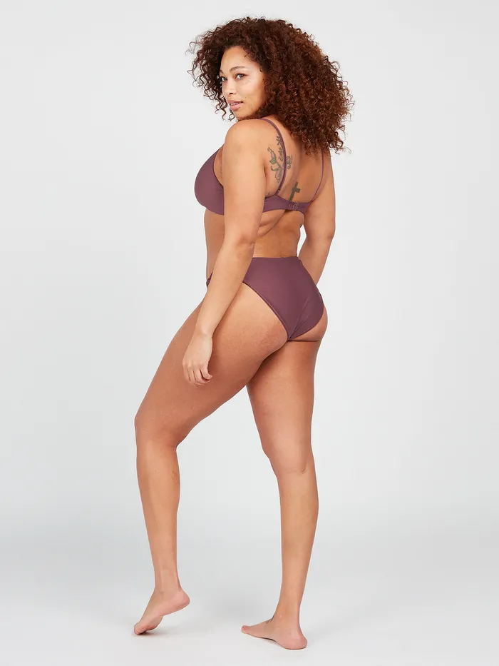 Volcom EcoTrue Swim Simply Seamless V Neck Bikini Top 8211 Eggplant Eggplant 8211 Womens