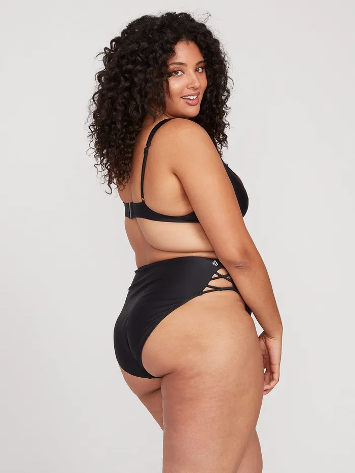 Volcom EcoTrue Swim Simply Solid Retro Bikini Bottom Plus Size 8211 Black Black 8211 Womens Volcom EcoTrue Swim Simply Solid Retro Bikini Bottom Plus Size 8211 Black Black 8211 Womens