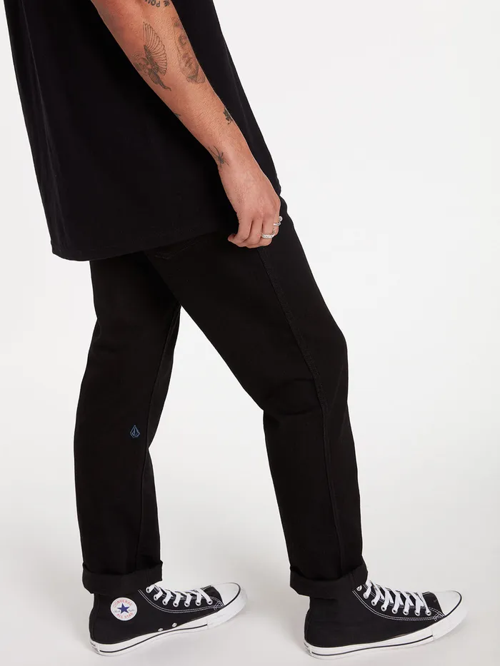 Volcom Jeans Solver Modern Fit Jeans 8211 Black On Black Black On Black 8211 Mens