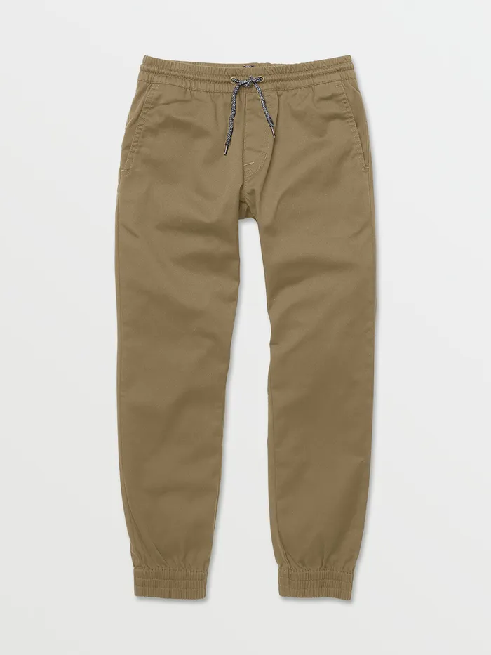 Volcom Pants Big Boys Frickin Slim Jogger Pants 8211 Khaki Khaki 8211 Boys