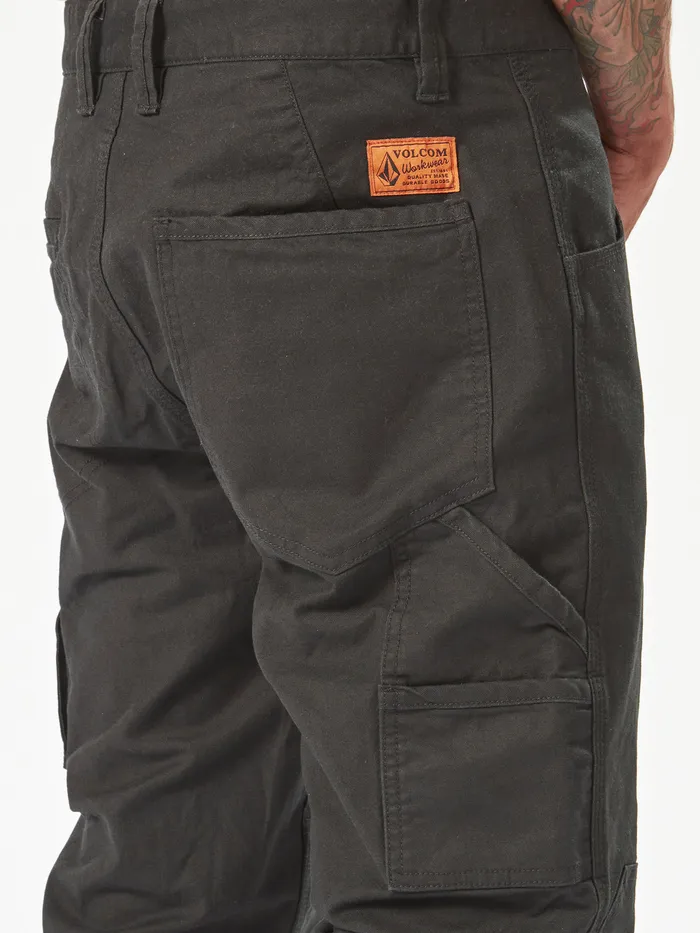 Volcom Pants Volcom Workwear Caliper Cuffed Pants 8211 Black Black 8211 Mens