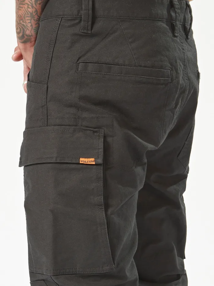 Volcom Pants Volcom Workwear Caliper Cuffed Pants 8211 Black Black 8211 Mens