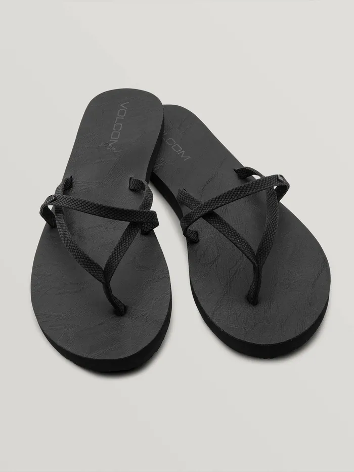 Volcom Sandals All Night Long Ii Sandal 8211 Sulfur Black Sulfur Black 8211 Womens