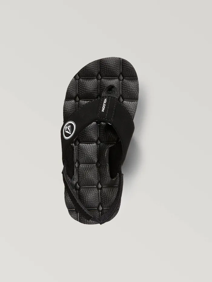 Volcom Sandals Little Boys Recliner Sandal 8211 Black White Black White 8211 Boys