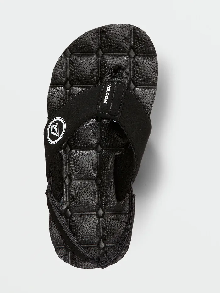 Volcom Sandals Little Boys Recliner Sandal 8211 Black White Black White 8211 Boys