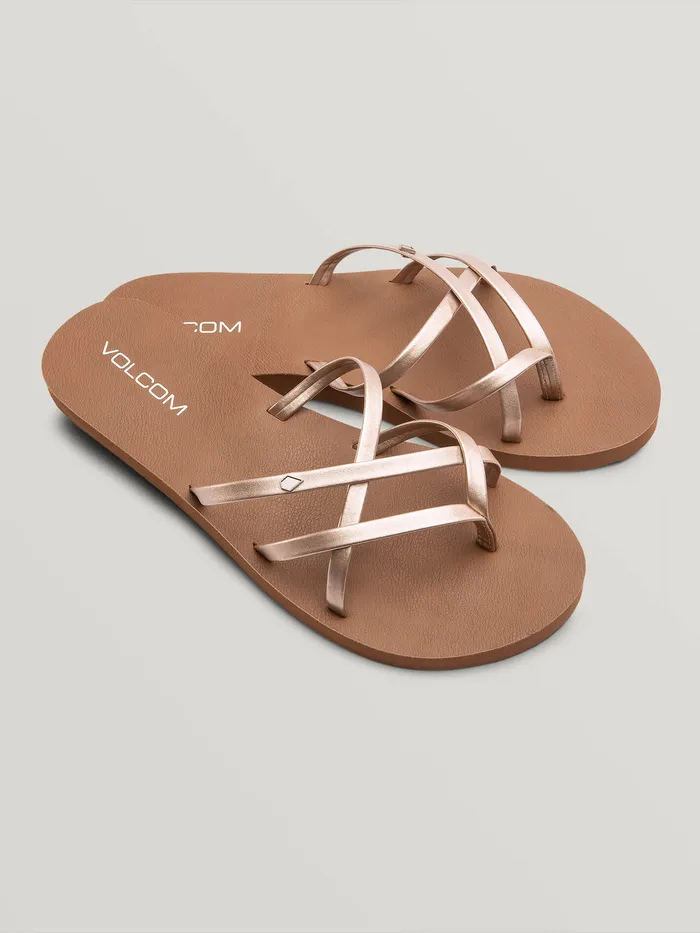 Volcom Sandals New School Ii Sandal 8211 Rose Gold Rose Gold 8211 Womens