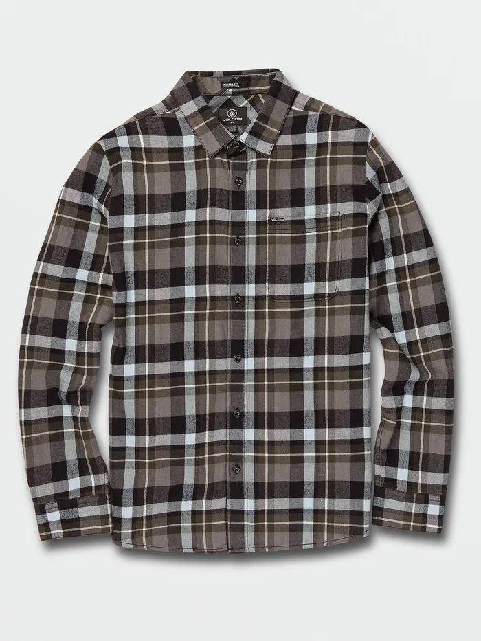 Volcom Shirts and Flannels Caden Plaid Long Sleeve 8211 Lead Lead 8211 Mens