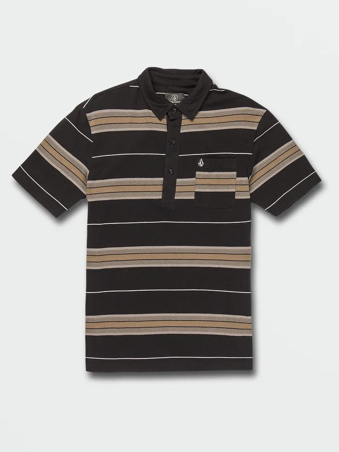 Volcom Shirts and Flannels Comper Polo Short Sleeve 8211 Black Black 8211 Mens