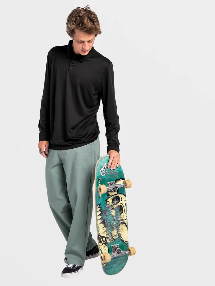 Volcom Shirts and Flannels Skate Vitals Chris Pfanner Long Sleeve 8211 Black Black 8211 Mens
