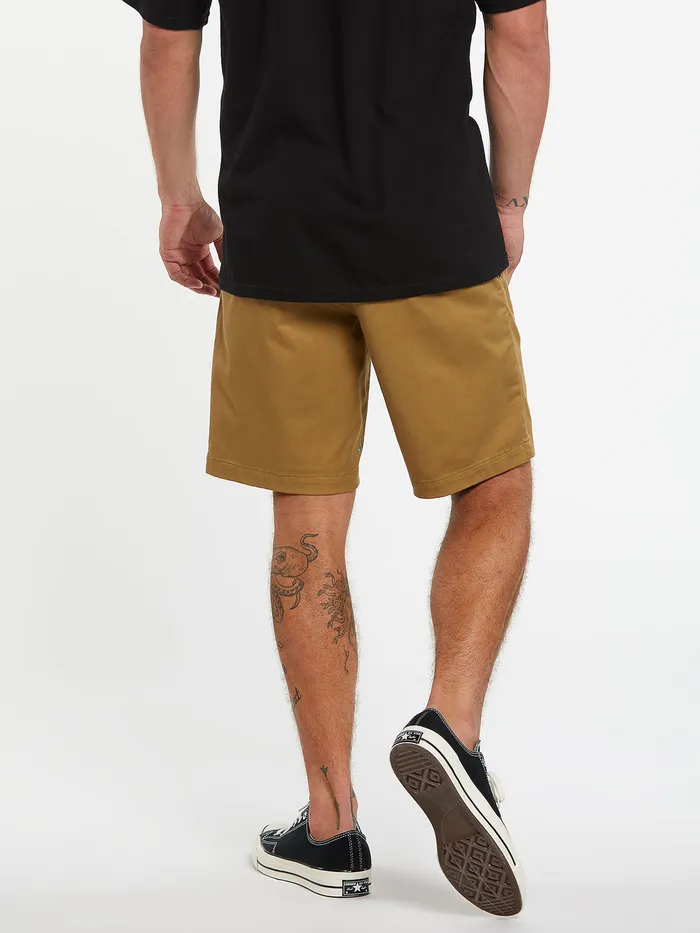 Volcom Shorts Frickin Elastic Waist Shorts 8211 Dark Khaki Dark Khaki 8211 Mens