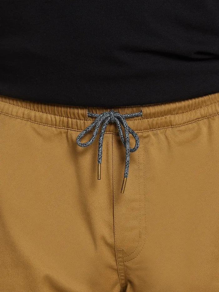 Volcom Shorts Frickin Elastic Waist Shorts 8211 Dark Khaki Dark Khaki 8211 Mens