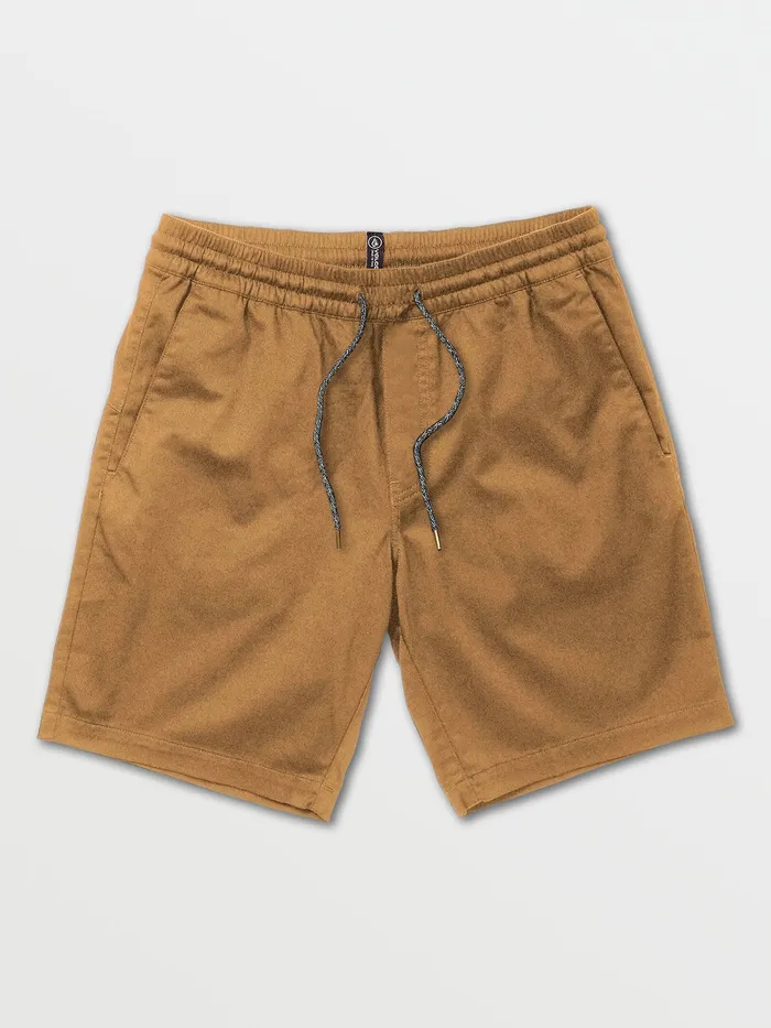 Volcom Shorts Frickin Elastic Waist Shorts 8211 Dark Khaki Dark Khaki 8211 Mens