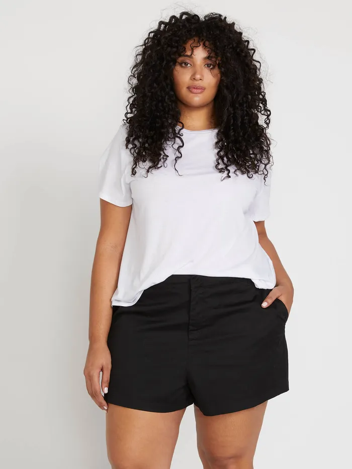 Volcom Shorts Frochickie Chino Shorts Plus Size 8211 Black Black 8211 Womens