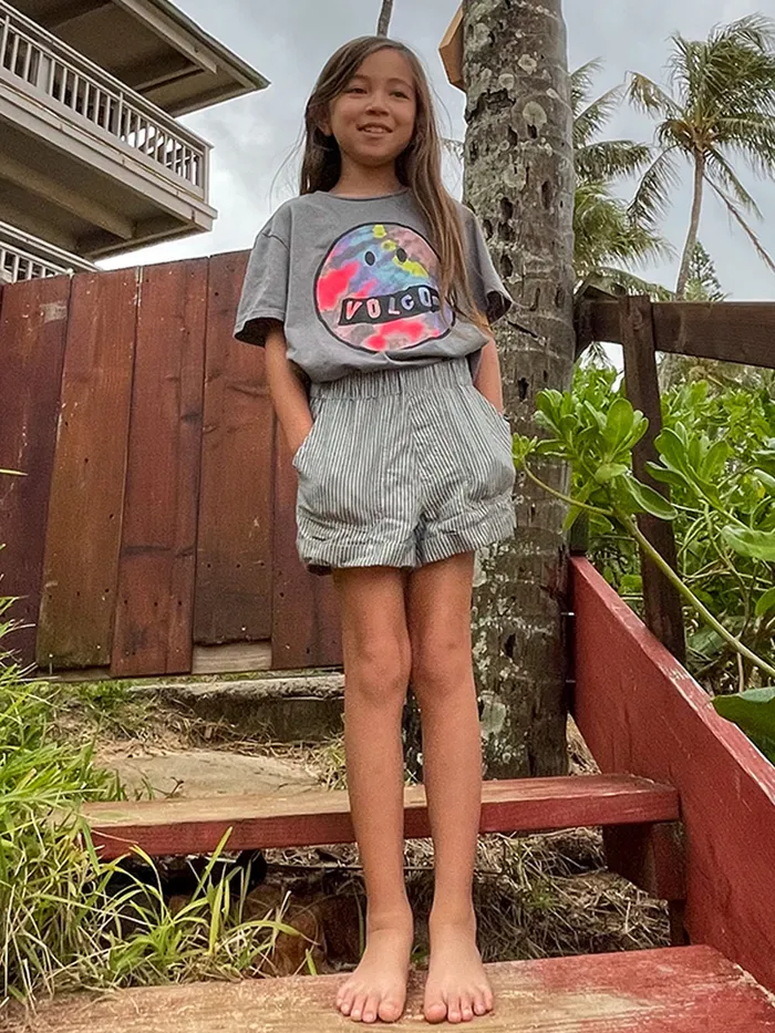 Volcom Shorts Girls Sunday Strut Shorts 8211 Black White Black White 8211 Girls
