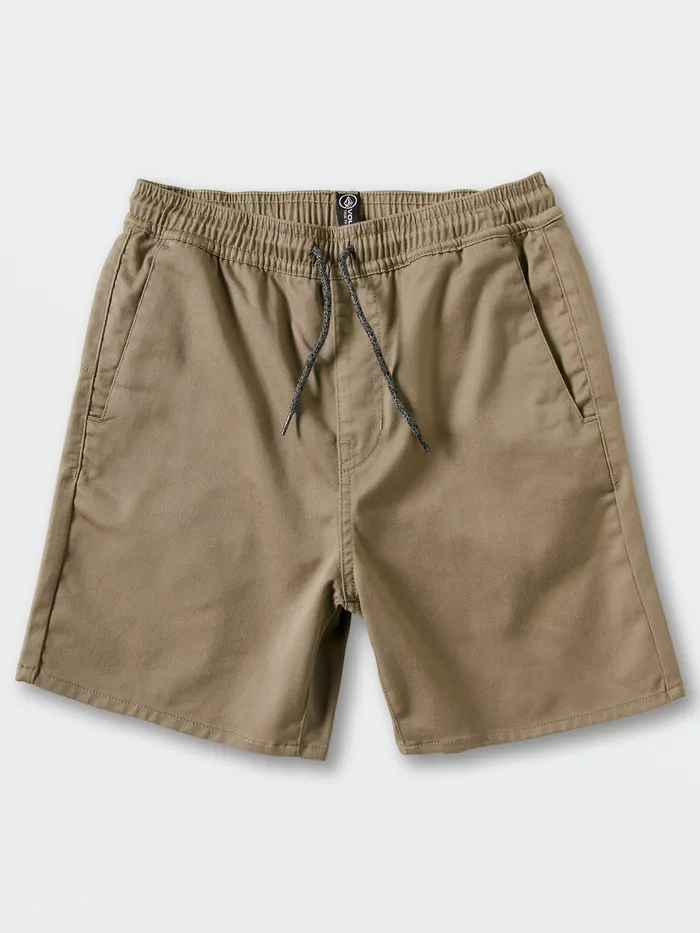 Volcom Shorts Little Boys Frickin Elastic Shorts 8211 Khaki Khaki 8211 Boys