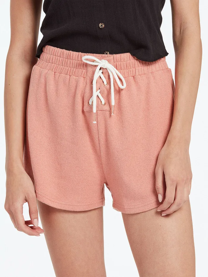 Volcom Shorts Lived In Lounge Fleece Shorts 8211 Light Mauve Light Mauve 8211 Womens