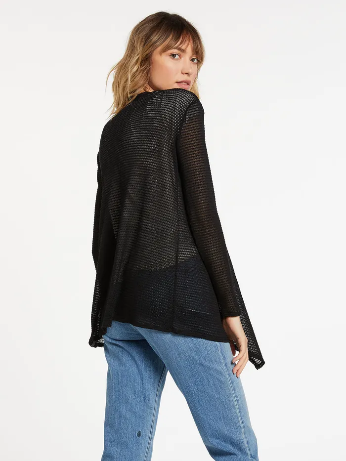 Volcom Sweaters and Cardigans Go Go Wrap Cardigan 8211 Black Black 8211 Womens