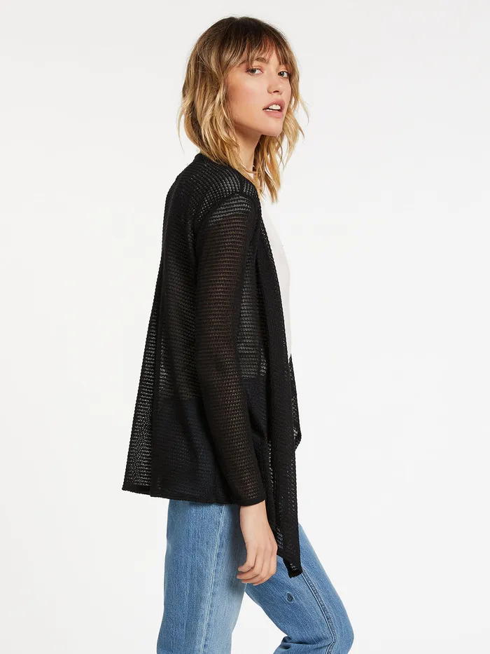 Volcom Sweaters and Cardigans Go Go Wrap Cardigan 8211 Black Black 8211 Womens