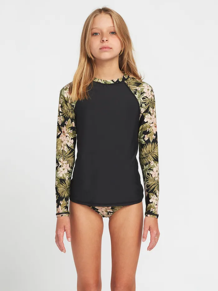 Volcom Swim Girls Midnight Tropic Long Sleeve UPF 50 Rashguard 8211 Shadow Lime Shadow Lime 8211 Girls Volcom Swim Girls Midnight Tropic Long Sleeve UPF 50 Rashguard 8211 Shadow Lime Shadow Lime 8211 Girls