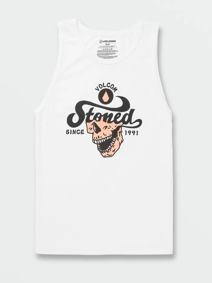 Volcom TShirts and Tanks Stoned2TheBone Tank 8211 White White 8211 Mens