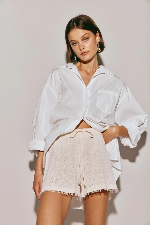 VRG GRL Bambi Knit Shorts Cream Women Shorts