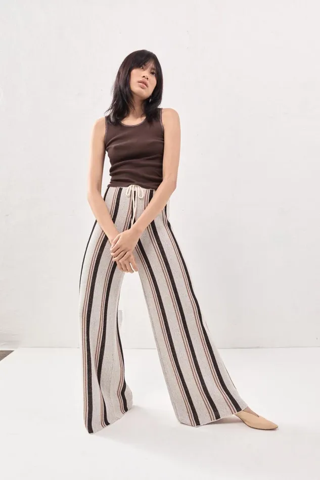 VRG GRL Enzo Knit Pants Stripe Women Pants