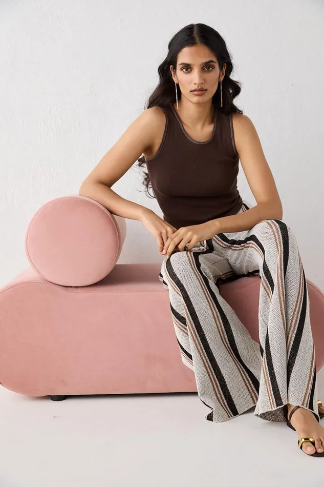 VRG GRL Enzo Knit Pants Stripe Women Pants