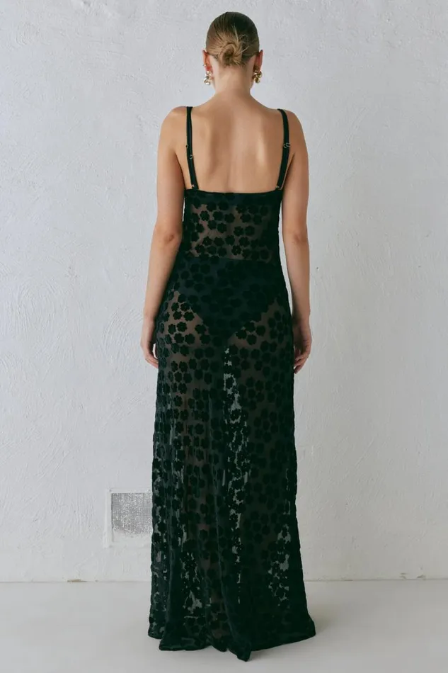 VRG GRL Iris Bias Cut Maxi Dress Black Women MidiMaxi Dresses