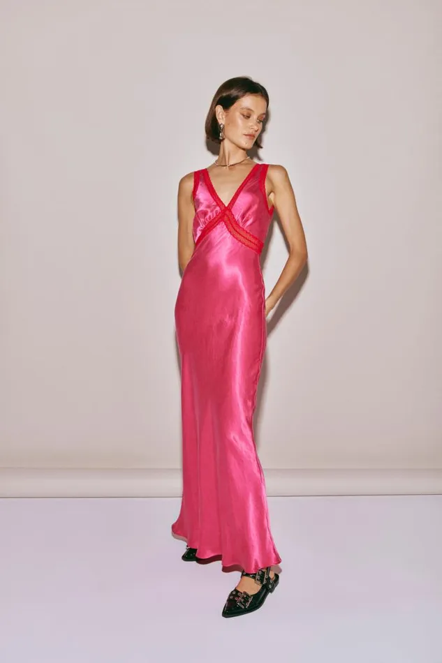 VRG GRL Meet Me On The Dance Floor Bias Cut Maxi Dress Fuchsia Women MidiMaxi Dresses VRG GRL Meet Me On The Dance Floor Bias Cut Maxi Dress Fuchsia Women MidiMaxi Dresses