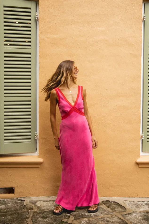 VRG GRL Meet Me On The Dance Floor Bias Cut Maxi Dress Fuchsia Women MidiMaxi Dresses VRG GRL Meet Me On The Dance Floor Bias Cut Maxi Dress Fuchsia Women MidiMaxi Dresses