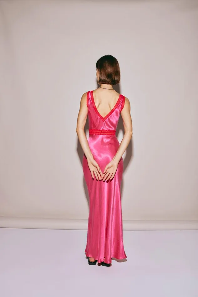 VRG GRL Meet Me On The Dance Floor Bias Cut Maxi Dress Fuchsia Women MidiMaxi Dresses VRG GRL Meet Me On The Dance Floor Bias Cut Maxi Dress Fuchsia Women MidiMaxi Dresses