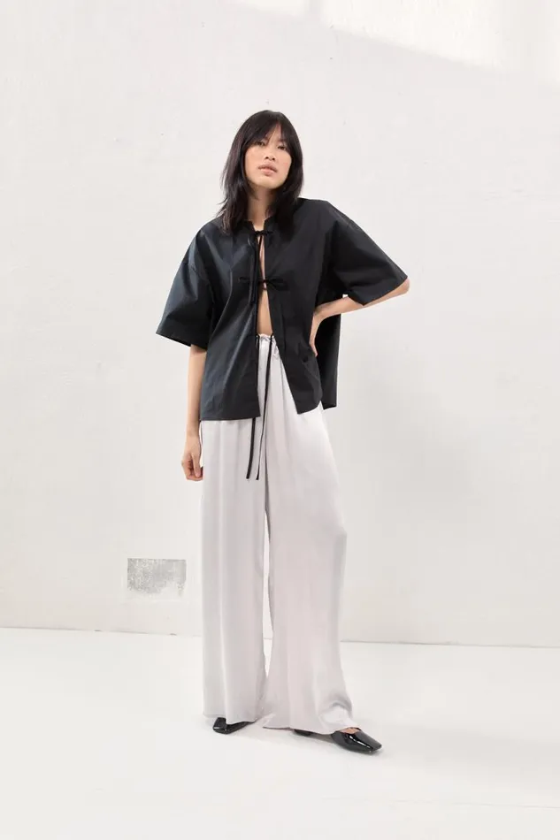 VRG GRL Merci Satin Pants Silver Women Pants
