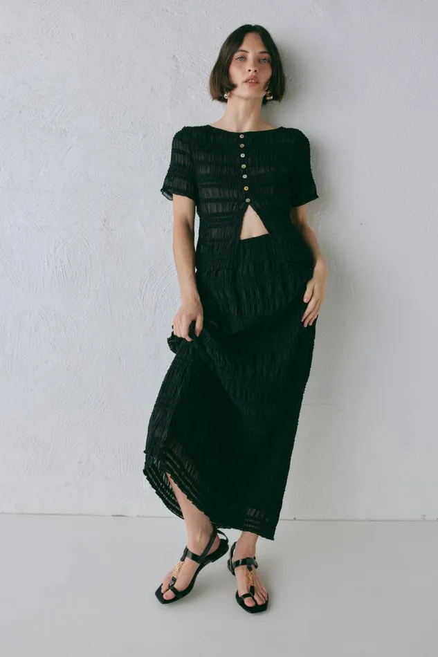 VRG GRL Mia Midi Skirt Black Women Skirts
