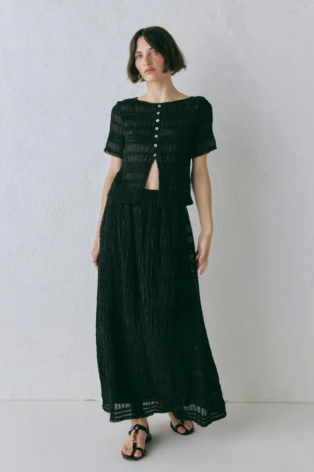 VRG GRL Mia Midi Skirt Black Women Skirts